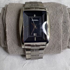 Fossil Black Dial Silver Bracelet Watch